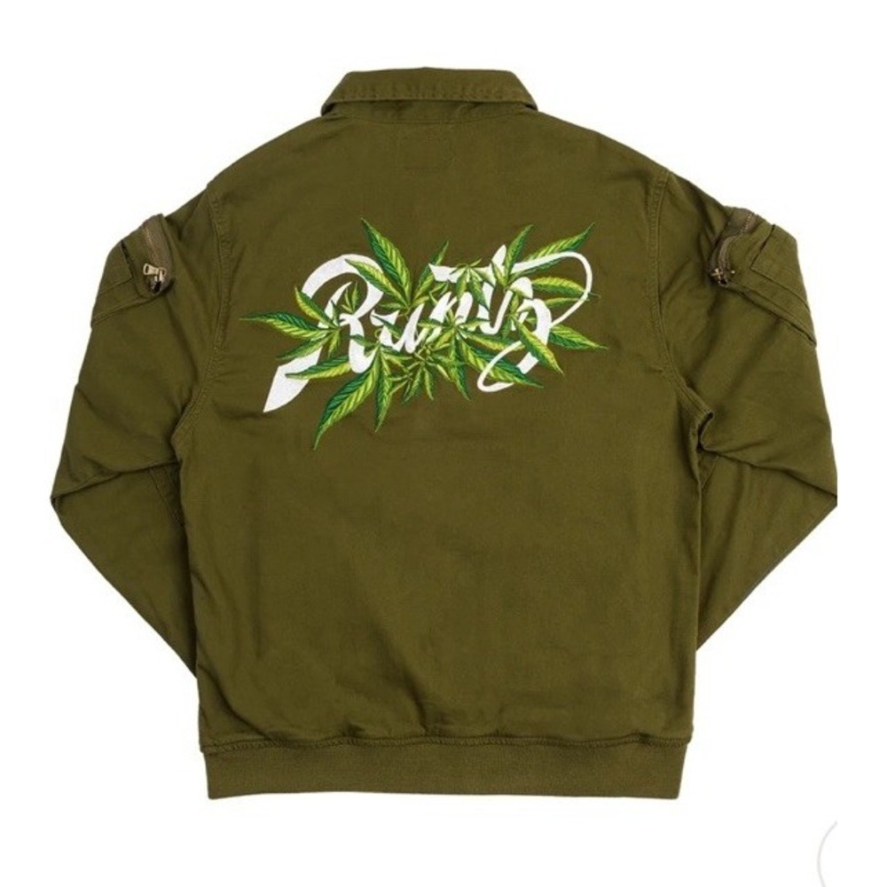 Runtz Streetwear Botanical Graphic Art Utility Work Wear Jacket Men's Size 2xl